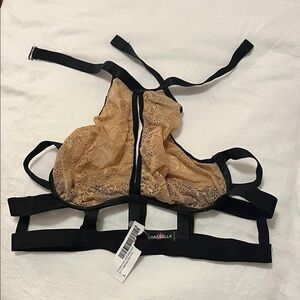 Cosabella Lace Bralette - Black and Tan